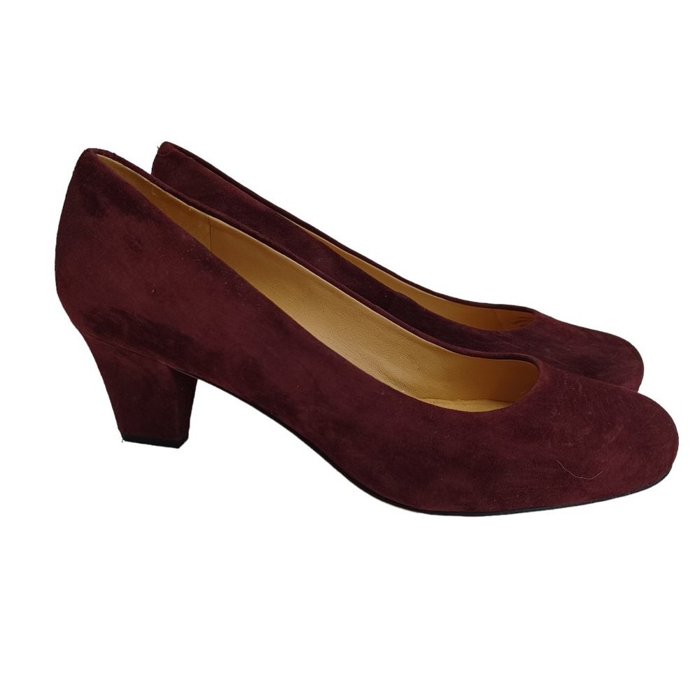 Trotters Pumps Heels Penelope Merlot‎ Suede Office Comfort Womens US 7M